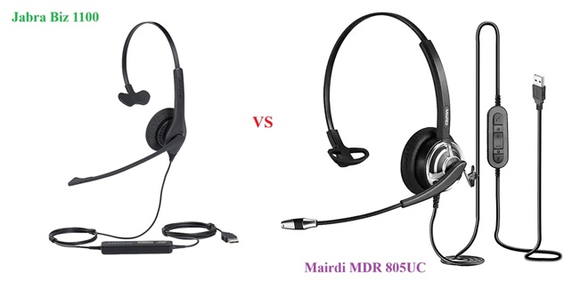 So sánh tai nghe Jabra biz 1100 với tai nghe Mairdi MRD-805UC