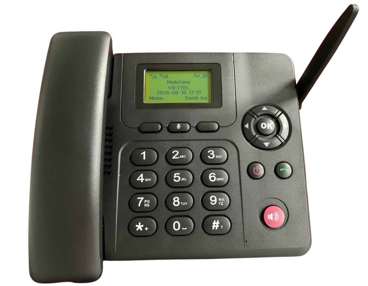 Điện thoại bàn lắp SIM sử dụng mạng di động để thực hiện và nhận cuộc gọi.