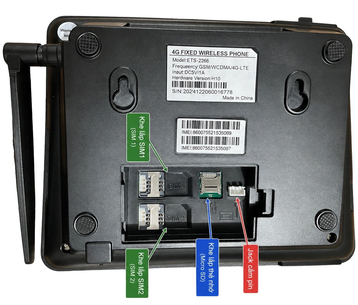 mặt sau chiếc điện thoại lắp sim tốt nhất ets-2266