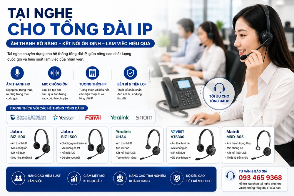 Tai nghe cho tổng đài IP chuyên dụng