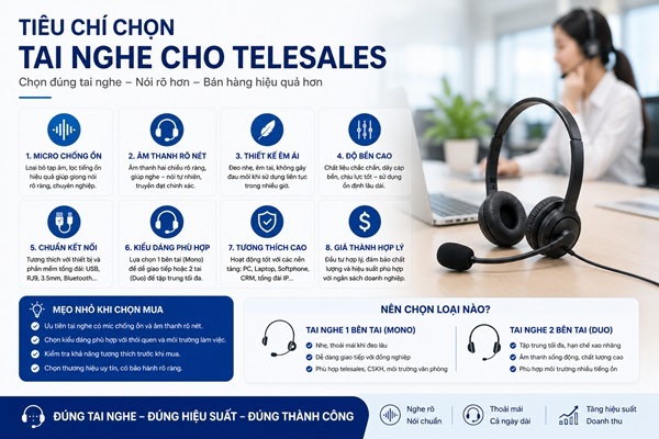 Tiêu chí lựa chọn tai nghe cho telesales
