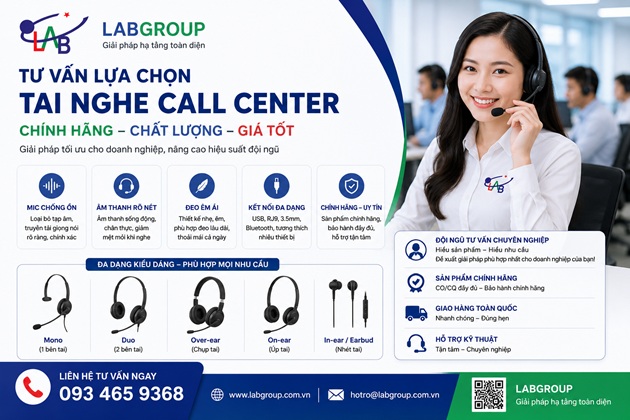 Tư vấn lựa chọn tai nghe Call Center chính hãng Caption